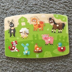 Hape Wooden Farm Animal Peg Puzzle